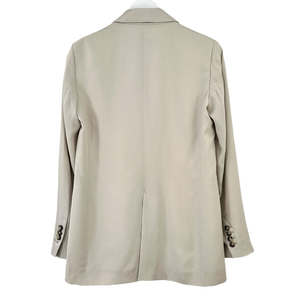 Zara Light Gray Single Button Oversized Lightweight Loose Fit Blazer Jacket - Picture 3 of 9